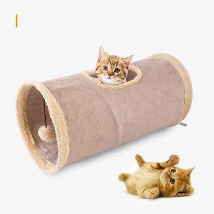 Hot Sale Foldable Cat Tunnel Bed Warm Plush Cat & Dog Tunnel Sustainable Feature for Cat Trees & Scratcher