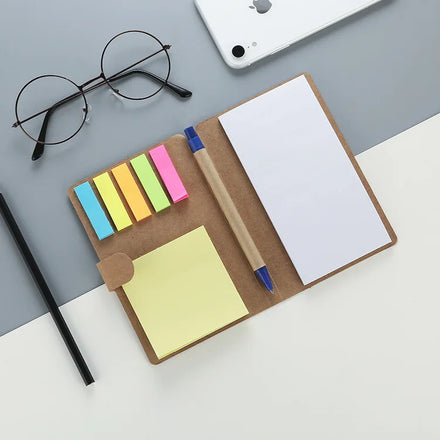 Multi-function Sticky Page Sticky Notes Pad with Pen Kraft Paper Sticky Notes Notebook Personalized Sticky Note Custom Gift Set