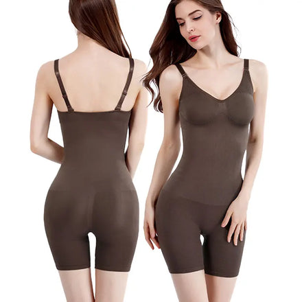 Seamless Women's Bodysuit Butt Lifter Shorts with Tummy Control Slimming Body Shaper Corset Breathable Strappy Shapewear