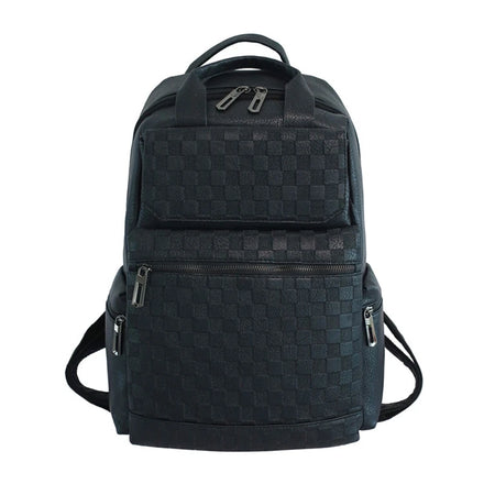 Custom Print Multifunction Thick Faux Leather Outdoors Hiking Camping Backpack Men