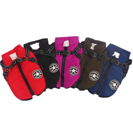 Wholesale Winter Coat for Dogs Luxury Modern Waterproof Pet Clothes Jacket Vest Wadded Made of Cotton Polyester Solid Pattern