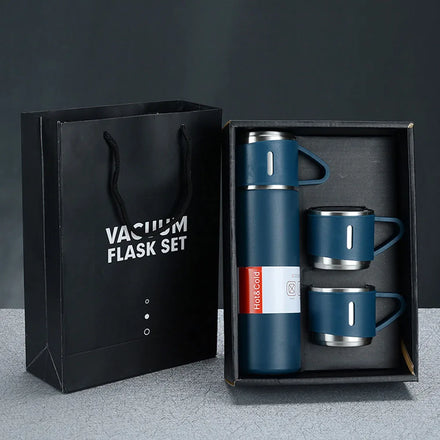 Wholesale 500Ml Hot and Cold Double Wall Stainless Steel Insulated Sport Vacuum Flask Tea Gift Box Set With Two Cups