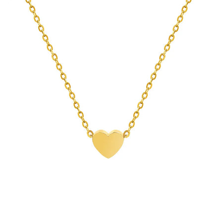 Stocks Selling Dainty Stainless Steel Necklace 18k PVD Gold Plated Tiny Chain Love Heart Choker Necklace for Women Jewelry