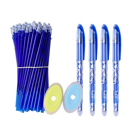 Erasable Neutral Pen Set 0.5 Washable Handle Magic Erasable Pen Refill for School Stationery in Office