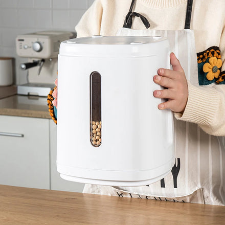 8L Automatic Plastic Rice Storage Container Vacuum-sealed Food Preservation Storage Barrel for Kitchen or Party Use