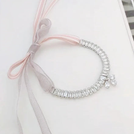 Wholesale Stocked Woman Girl Pet Dog Cat Big Crystal Rhinestone Tie Choker Necklace