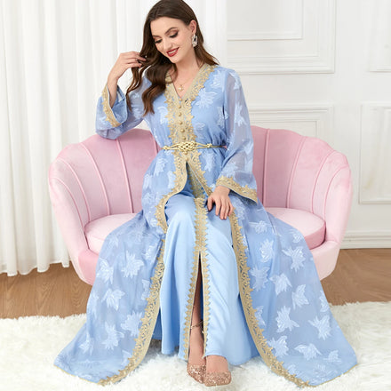 Turkey EID Modest Dubai Abaya for Girl Kimono Muslim Women Dress Luxury Cute