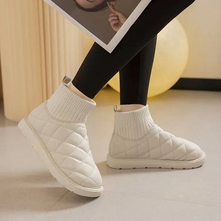 Hot Selling Fashion Warm Round Toe Flat Ankle Winter Women Snow Boots