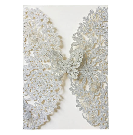 Laser Cut Butterfly Invitation Kit Lace Flora Wedding Card Invitations With Envelopes