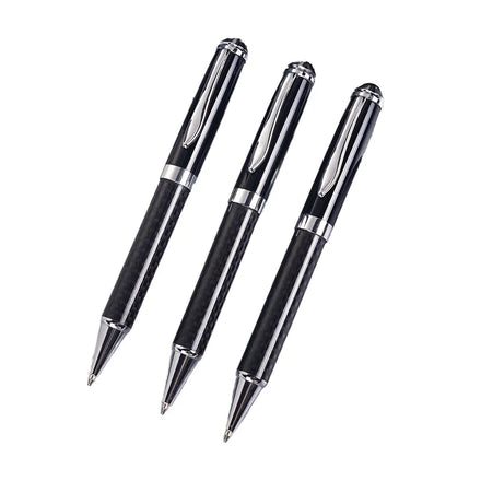 Luxury Heavy Pen logo Customized Metal Roller Ball Pen Carbon Fiber Biro Ballpoint Pen