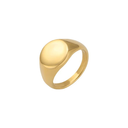 Wholesale Haoshi High Polished Blank Finger Rings Sliver Gold Color Round Shape Stainless Steel Signet Ring Men