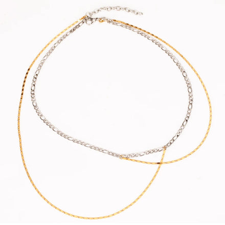 Double Chain Necklace Gold Color Choker Necklaces Fashion Jewelry Collier Party