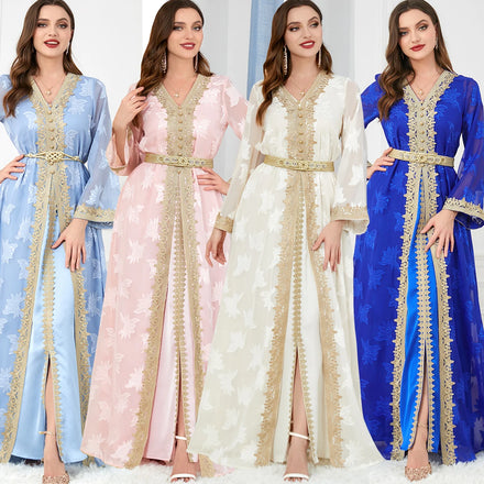 2023 Wholesale EID Al Adha Plus Size Dresses Muslim Dress Ramadan Abaya Dubai Islamic Clothing