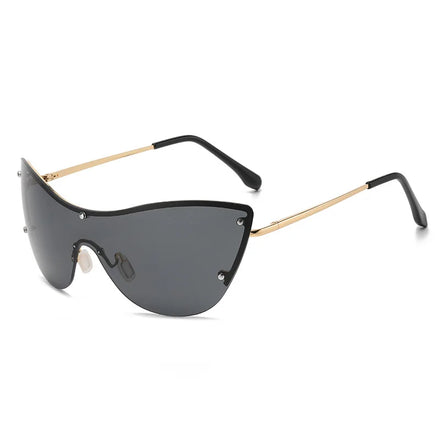 2023 Luxury Spring Foot One-piece Sunglasses Y2K Futuristic Stylish Rimless Sunglasses Metal Glasses Frame