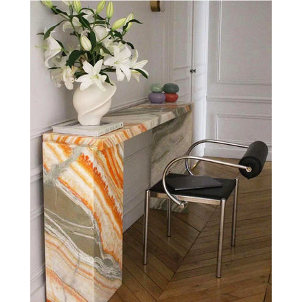 Home Decor Nordic Modern Luxury Stone Console Table Hallway Entryway Onyx Marble Console Table