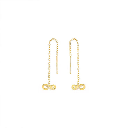 Wholesale 925 Sterling Silver Jewelry Infinity Custom Drop Zircon Rhinestone Long Tassel Earrings With logo
