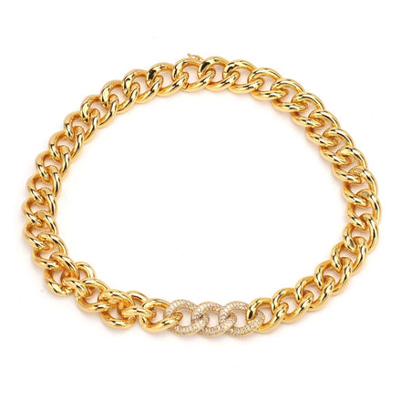 Women's Gold Color Fashion Jewelry Trendy Zircon Plating Necklace With Pearl Link Chain and Beads for Wedding and Gift