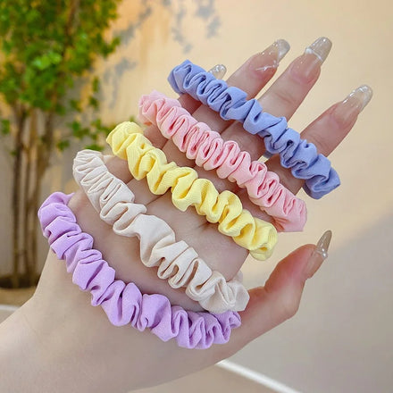 Best Seller Colorful Sweet Satin Scrunchies Simple Solid Color High Stretch Hair Cord New Style Cloth Hair Accessories for Women