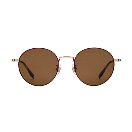 High Quality Vintage Round Meital Titanium Sunglasses with Polarized Lenses Gold and Silver Frame Colors