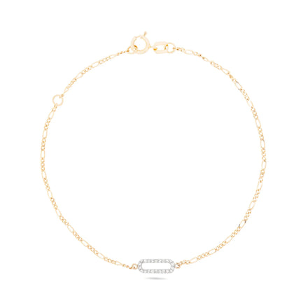 New Arrived Pave White CZ Paperclip Figaro Thick Chain Fine Bracelet Jewelry for Girls in 925 Sterling Silver