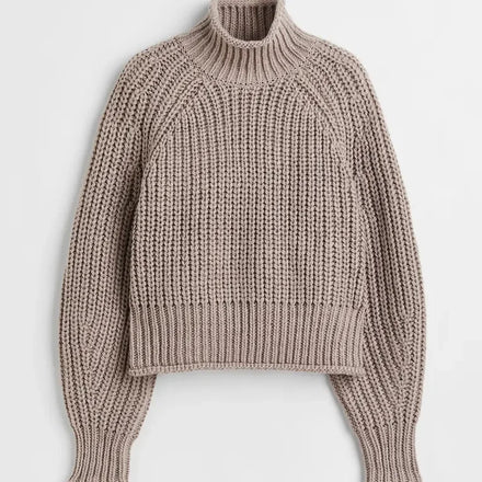100% Cotton Women's Turtleneck Top Sweater Pullover Winter Knit Custom Turtle Neck Cotton Sweater