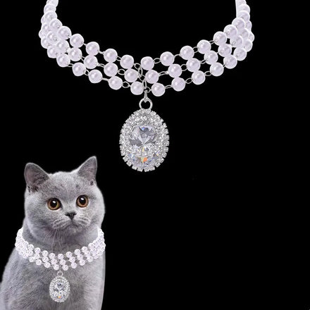 Wholesale Luxury Rhinestone Bling Shiny Pearl Dog Pet Diamond Cat Collar Packs