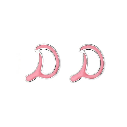 Promotion 925 Sterling Silver Mini Small Drip Glue Letters 26 Initial Alphabet Stud Earring