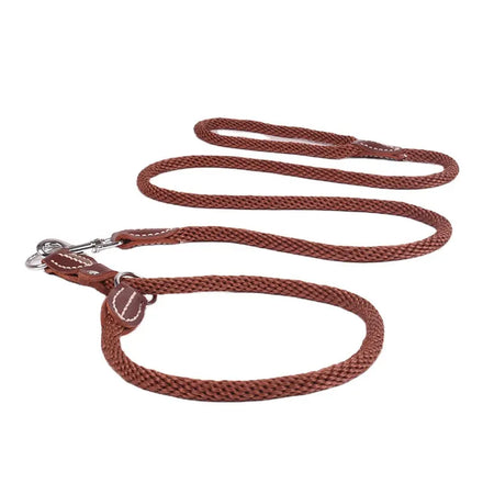Maychan Strong Sturdy Heavy Duty Dog Slip Lead with Detachable Chain Rope Nylon Solid Personalized Leash and Collar