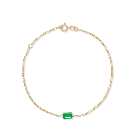 Lucky 18K Gold Plated Handmade Emerald Cut Prong Setting Gemstone 925 Sterling Silver Daily Bracelets