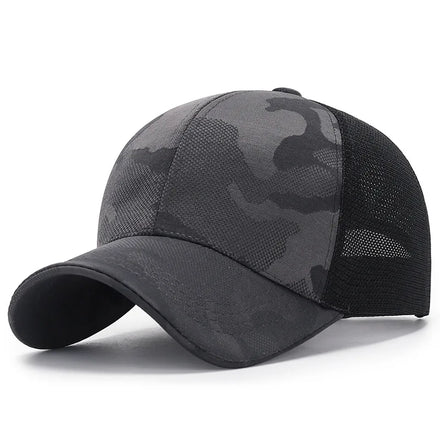 Custom logo Camo Mesh Cap Low-profile Design 6-panel Camouflage Baseball Cap for Men