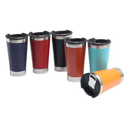Tasas De Cafe Hot Sale Cup 473ml Inox Termico Custom Printed Logo Double Wall Stainless Steel Vaccum Beer Mug Tumbler Opener