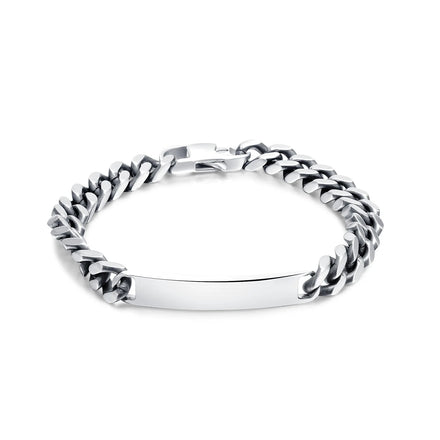 High Quality Stainless Steel Cuban Chain Bracelet Hot Sell Classic Blank Customized Engraved Bracelet for Men Fashion Bracelet