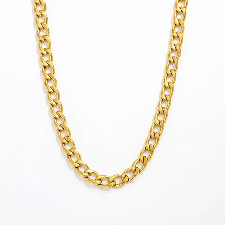 Fenny 18K PVD Plated Trend Minimalist Basic Choke Chain Necklace Versatile for Women Stainless Steel Jewelry Wholesale