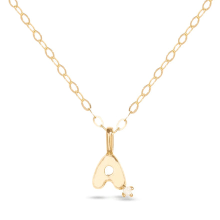 Tiny 18K Gold Plated Bubble Personalized Initial Fine Jewelry 925 Sterling Silver Letter Necklace for Girls