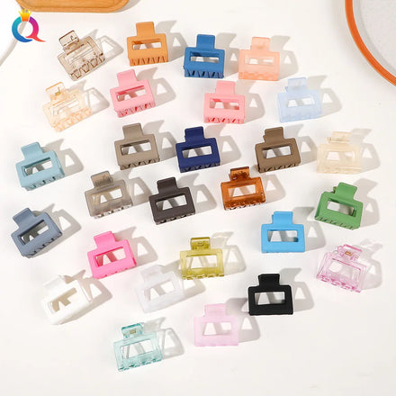 QIYUE Small Square Plastic Hair Claw for Women and Girls Hair Accessories