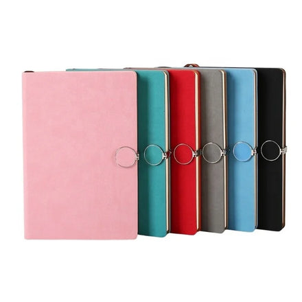 Custom Logo A5 Hardcover Journal PU Leather Buckle Notebook in Multiple Colors