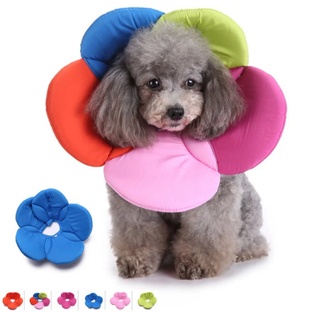 Wholesale Stocked Flower Shape Adjustable Cat Dog Cone Collar for After Surgery