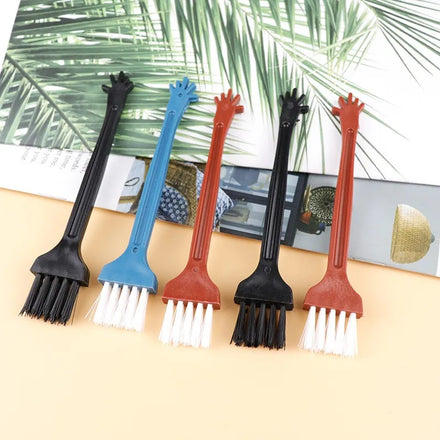 China Factory Low Price Mini Black Brown Blue Hand Shape Keyboard Cleaning Brushes Plastic Handle Nylon Brush