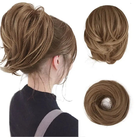 Hair Bun Ponytail Extension Straight Synthetic Hairpiece Fully Short Ponytail Bun Extensions Hair Accessories Elastic Easy