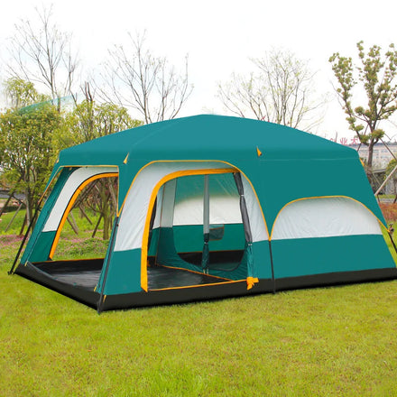 WOQI Two Room extra Large Outdoor Camping Tents 6-10 Man Waterproof Outdoor Family Luxury Family Tents