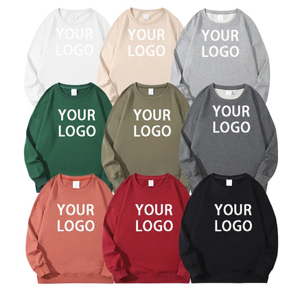 High Quality Embroidered Crew Neck Jumper Oversized Men's Pullover Sweater Customized French Terry Cotton Crewneck Sweatshirts