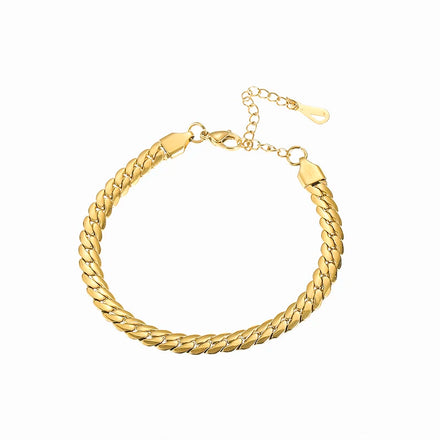 Fenny PVD Plated Dainty Chunky Snake Chain Bracelet Waterproof&Tarnish Free Stainless Steel Jewelry Wholesale