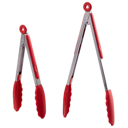 7 Inch Stainless Steel Silicone Kitchen Utensils Top Seller Frying and Serving Food Locking BBQ Tongs with Grill Clamps