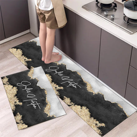 Wholesale Polyester Non slip Water Absorbent Floor Mat Kitchen Door Mat Washable Kitchen Mat