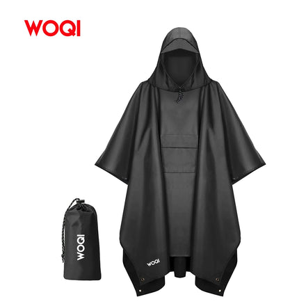 WOQI Waterproof Lightweight Unisex Raincoat with Pocket for Hiking Camping Emergency