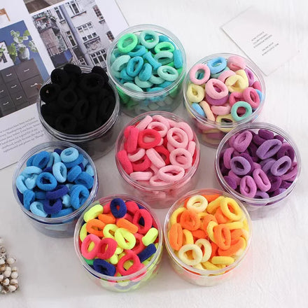 NEW Fashion 100 Pcs/box Candy Color High Elastic Rubber Hair Bands Children's Thumb Hair Tie Baby Cute Small Rubber Band for Kid