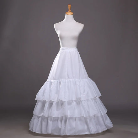 Wholesale Two-Hoop Elastic Waist Cancan Skirt with Three Lotus Leaf Thin White Fishbone Accessory Wedding Dress Petticoat