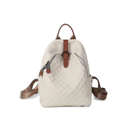 Andong Leather Fashion Backpacks for Women Genuine Cow Leather Ladies Square Pattern Shoulder Bag Travel Backpack Classic 8380-1