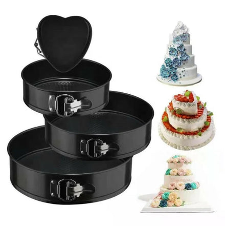Hot Sale Carbon Steel Non-Stick Eco-Friendly Turntable Round Cake Mold Removable Bottom Baking Tool