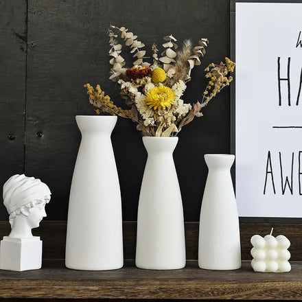 Simple Nordic Handmade Clay Ceramic Flower Vases Dining Table Wedding Home Living Room Decoration Ceramic Vase